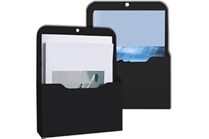 SVUPUE Magnetic File Holder, Magnetic Paper Holder, File Cabinets and Fridge, Office Supplies Storage A4 Papers Letter, for Whiteboards, Fridge,2 Pieces, Black