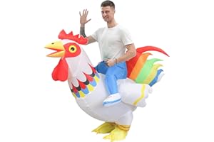 IRETG Costumi gonfiabili del gallo del giro-on gonfiabili che gonfiano i costumi del pollo per la dimensione adulta del Cosplay di Natale di Halloween del partito