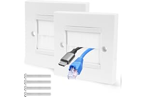 KUFAERBEAM 2 Pack Cable Brush Plate, Brush Wall Plate, Cable Entry Cover, Single Gang Brush Panel for Covering Outlets, Cables Pass Through Insert for Wires, Receptacles and Tidying Cords