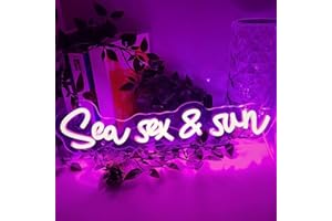 My Little Present Enseigne Lumineuse Néon Led Multi Messages alimentée par USB pour Décoration Interieur Chambre Maison Appartement (Sea Sex & Sun Rose)