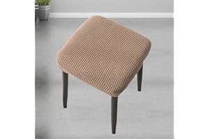 CILUA Stretch Stool Slipcover Modern Dressing Table Jacquard Stool Chair Protecto Cover Bedroom Square 1/2/4pcs Stool Cover Dust Proof Durable Simple Soft Chair Covers Bedroom (Color : H, Size : 1PCS)