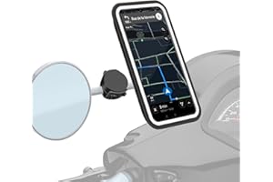 Shapeheart französische Innovation, magnetische Handyhalterung für Motorroller für Rückspiegel. Mit abnehmbarer wetterfester Hülle, Anti-Vibration, für alle Rückspiegel, kompatibel mit allen Marken
