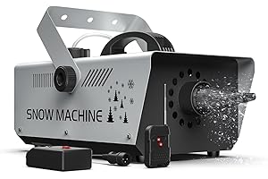 DELIBANG Machine à Neige 1200 Watts, Compacte et Légère, Machine à Neige avec Télécommande Sans Fil, Machines à Effets pour Halloween, Noël, mariage, fête, scène DJ