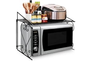 PROMOTION & BEYOND P&B, scaffale singolo, in metallo, per microonde, stabile Nero