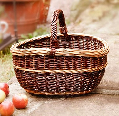 EINKAUFSKORB "Natur" GROSS BÜGELKORB WEIDENKORB PICKNICKKORB PRÄSENTKORB GESCHENKKORB AUTOKORB