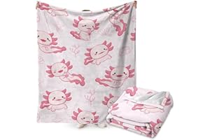 FYDZBSL Axolotl Blanket Super Soft Cozy Fleece Throw Cute Axolotl Themed Design Printed Throw Blankets for Kids, Chair Sofa, Warm Soft Cozy Blanket 40"x60"