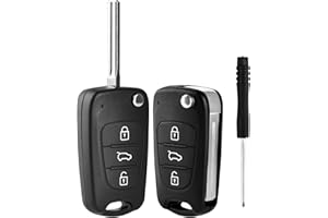 A ABLUMEN 2 Stück Auto Schlüsselgehäuse Autoschlüssel Gehäuse für Hyundai i10 i20 i30 ix20 ix35 und Kia Ceed Soul Sportage Venga, 3 Tasten Schlüsselgehäuse Ersatz für Funkschlüssel Klappschlüssel Reparatur Satz