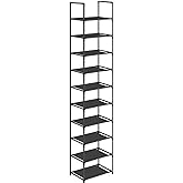 SONGMICS 10 katlı ayakkabı rafı, ayakkabı standı, yerden tasarruf sağlayan ayakkabı saklama, 33 x 33 x 173 cm, metal &ccedil;er&ccedil;eve,