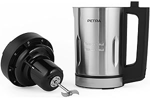Petra Blender Chauffant Soupe et Mixeur 900W, Machine à Soupe 1.6L, Mixeur Soupe 5 Programmes avec Écran Digital, Soupe Maker Automatique avec Maintien au Chaud, Argent/Noir