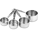 Parage 4 Pieces Stainless Steel Measuring Cups for Dry or Liquid/Kitchen Gadgets/Cooking & Baking/Stackable Professional Meas