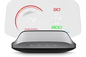 AMHVMU C3 HUD Car Head up Display, Velocímetro para el coche, OBD2 + GPS de doble sistema, Smart OBD2 medidor digital multi-funcional, proyector de velocidad del coche, apto para todos los coches
