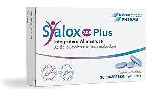 RIVER PHARMA SRL RIVER PHARMA® Syalox 300 Plus - Integratore alimentare con Acido Ialuronico alto peso molecolare e Boswelia, utile per la funzionalità delle articolazioni
