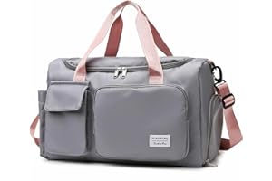 Olasfa Borsone da Viaggio Pieghevole Borsone Palestra Donna con Scomparto Scarpe, Tasca Bagnata, Borsa Sportiva Uomo per Sport Viaggi Nuoto Weekender