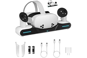 Maecker Station de Charge pour Quest 3/Quest 3S Station de Charge Chargeur magnétique pour Quest 3/3S Accessoires Support de Charge