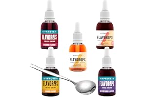 TINTASTIC Flavour Drops Bundle with Flavdrops and Spoon Set - Cherry, Blueberry, Strawberry, Peach and Mango 50ml Each - Pack of 5 - Zero Calories
