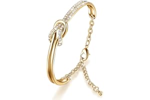 NINAMAID Damen-Armband mit Klare Swarovski Kristalle Element Vergoldet Armbander for Damen 7 Inches