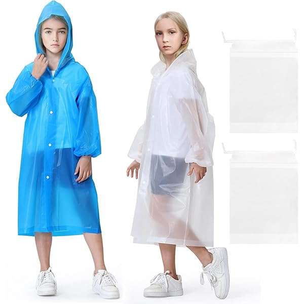 regenjas kinderen waterdicht EVA poncho set 3 stuks wit blauw roze 90cm