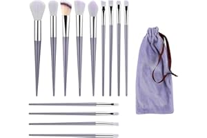 XBFOCNH 13pcs Pinceaux Maquillages Set, Lot de Pinceaux de Maquillage Professionnels,Pinceaux Professionnels Avec sac en Peluche de Maquillage Pour Fond de Teint,Poudres et Anti-cernes