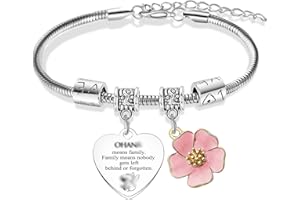 Nfyxcaz Funny Cartoon Bracelet Ohana Bracelet for Women Stitch Bracelet Gifts for Girls Ohana Means Family Bracelet for Family Member Best Friend BBF Gift