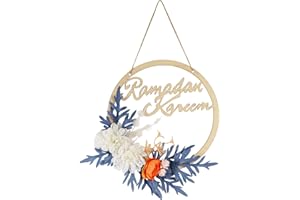 ‎HANWIN Hanwin Ramadan Deko,Ramadan Mubarak Kränze, Eid al-Fitr Dekoration, Eid al-Fitr Kranz, Muslimischer Kranz