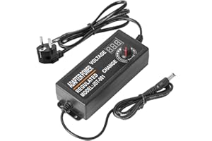 BTF-LIGHTING DC 3-12V 5A 15W-60W Fuente de alimentación regulada Adaptador de conmutación Voltaje Transformador de iluminación ajustable con pantalla Pantalla de visualización Controlador de LED