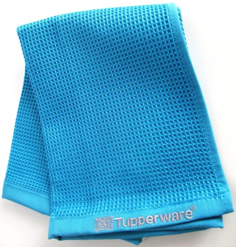 TUPPERWARE FaserPro Glas Blau Fenster Mikrofasertuch T22 Putztuch Glastuch