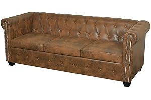‎VIDAXL vidaXL Chesterfield Sofa 3 Sitzer Vintage Lounge Ledersofa Couch Sofagarnitur