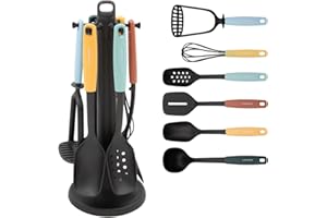 Blackmoor 6-Piece Kitchen Utensil Set with Rotating Stand/Non-Scratch Nylon Cooking Tools for All Pan Types 68609