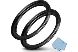 49mm-52mm Step Up Ring (49mm Lens to 52mm Filter), KOMET Camera Lens Filter Step-Up Ring Lens Converter Accessories (2 Pack)