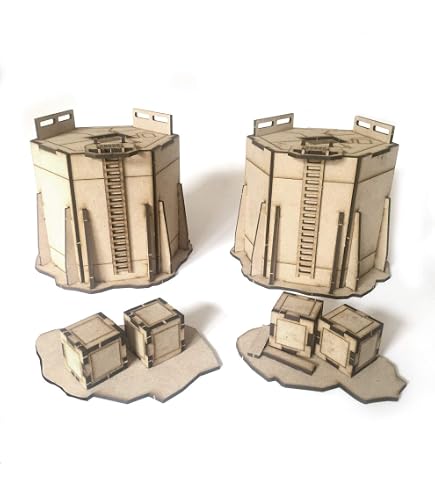 Pwork – Plate-forme D'atterrissage – Décor MDF 28/35mm – 2 éléments – Pour Wargames