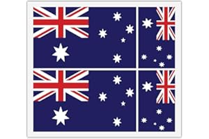 HANDMADE BY STUKK 4 adesivi in vinile con bandiera australiana australiana per paraurti auto, iPad, furgoni, computer