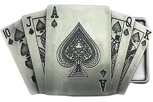 FACHOICE Royal Flush Belt Buckle for Men Poker Cards Belt Buckle, Straight Flush Belt Buckle Playing Cards Belt Buckle Lucky Royal Flush Belt Buckle Men’s Ace Spade Poker Belt Buckle Jewelry