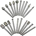Amicitools 20Pcs Hss Wood Milling Rotary Bits Only - High Speed Steel, Round