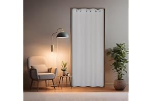 ‎TINYCURTAINS tinycurtains, Türvorhang weiß 200 x 150 cm, für alle gängigen Türgrößen, Thermovorhang OHNE Stange