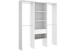 DEKIT GRUPO RIMOBEL SUIT - Vestidor de 1 columna con barras en los laterales - BLANCO - 187 x 160 x 50
