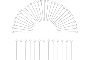 QEHYUELEFU 300pcs Stainless Steel Eyepins,Ball Head Pins Findings Open Eye Pin Findings Open Eye Pin for Earring Pendant Bracelet Jewelry DIY Craft Making, Silver 2mm Hole