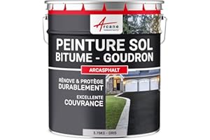 ARCANE INDUSTRIES - Peinture Bitume, Goudron, Asphalte, Macadam, béton, enrobé : Arcasphalt - 3.75 kg (Jusqu a 7.5 m² en 2 Couches) Gris