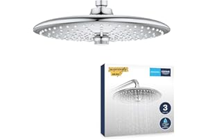 ‎GROHE GROHE Vitalio Joy 260, Kopfbrause (wassersparende Regendusche mit 3 Strahlarten, Duschkopf mit Antikalk System), chrom, 26462000