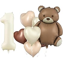 Heboland Beary First Birthday Decorations for Boys Bear 1st Plate for