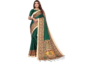 Satrani Damen-Sari aus Polyseide mit ungenähtem Blusenteil