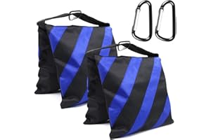 GELUODE Sandsäcke für Fotografie, Sandsack mit Karabiner, leerer Sandsack für Fotografie-Lampenstativer, Lichtständer-Stativ, 2 Stück (Blau)