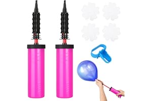 Amentalove 2 Pack Balloon Pump, Balloon pump Hand Manual Inflator, Ballon pump Hand for Birthday Weddings Parties, Ballon Inflator with Knotters and Tie Tool