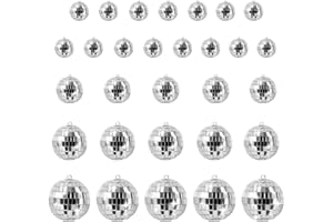 HuaMuDM 30pezzi Sfere Discoteca Specchio,Palla Discoteca per Festa, Palla Specchio Appendere,sfere argentate,Sfera specchiata, decorazioni natalizie