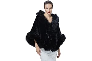 BEAUTELICATE Chal Estola de Pelo Mujer Invierno Boleros para Fiesta Novia Bodas Halloween Navidad