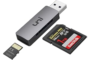 uni SD Card Reader 2-in-1, Memory Card Reader USB 3.0 [Aluminium, 2TB, 5Gbps] SD Card Adapter Reading Simultaneously for SD, TF, SDXC, SDHC, MMC, Micro SDXC, Micro SD, Micro SDHC