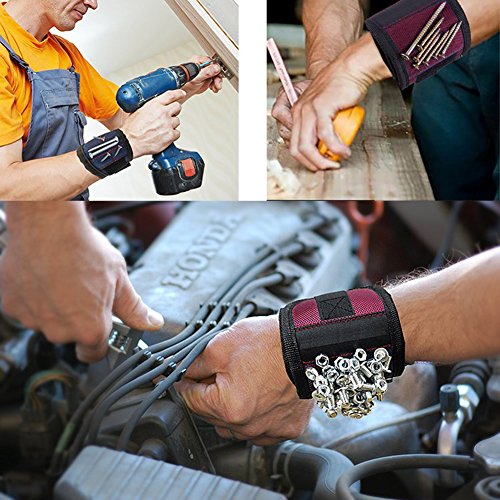 Pasway Magnetische Armbänder für Halten Schrauben, Nägel, Bohrer - 3