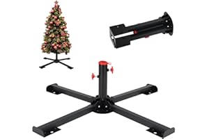 HARRMS Soporte de árbol de Navidad, Robusto y Plegable Soporte de Metal Negro, Adecuado para árboles de Navidad Artificiales y sombrillas (3,8 cm de diámetro)