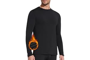 SIHOHAN Thermounterwäsche Herren Winter Innenfleece Thermowäsche Rundhals Langarm Thermohemd Warm Atmungsaktiv Thermo Oberteil Warm Unterwäsche Thermounterhemd für Männer