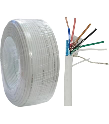 Glac Store Alarmkabel 100 M – 4 Drähte (2x0,22 + 2x0,50 Mm²), Abgeschirmt, Flammhemmend | Für Alarmanlagen, CE-zertifiziert
