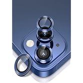 KZY İLETİŞİM Apple iPhone 13 Al&uuml;minyum Alaşım Temperli Cam Kamera Lens Koruyucu - Mavi